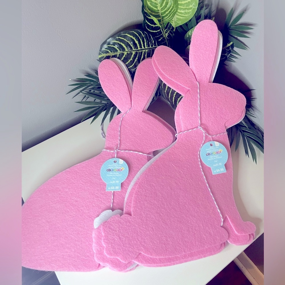 Pink and White Bunny Felt, Easter Arts and Crafts, Easter Placemats